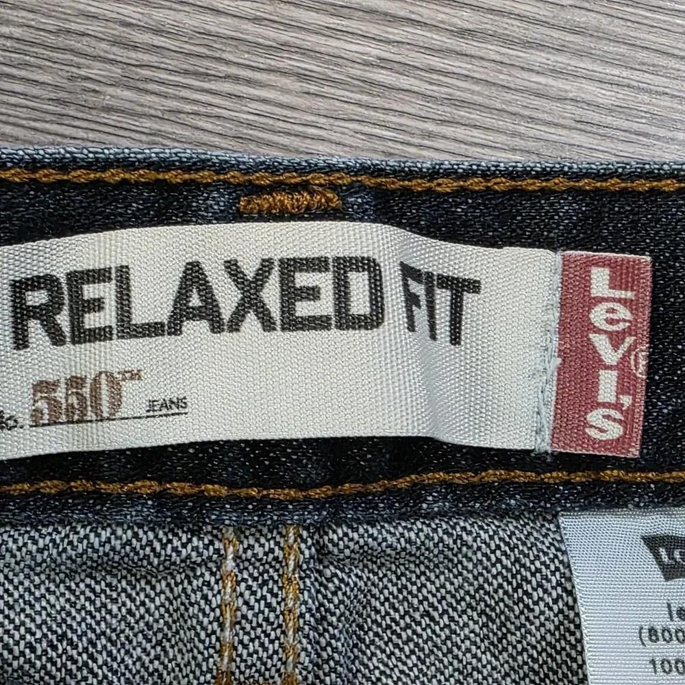 Levis 550 Jeans Men 36x34 Dark‎ Wash Blue Denim 5 Pocket Relaxed Cowboy 2000s